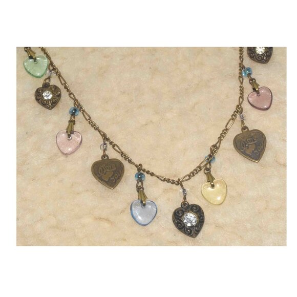 Glass Works Studio Jewelry - Glass Works Studio “I LOVE YOU” Vintage Glass and Charm Necklace!